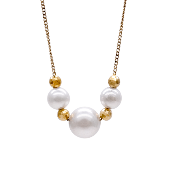 White Akoya Pearl Gold Pendant (P12)