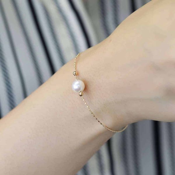 White Akoya Pearl Gold Bracelet (BL7) - Image 4