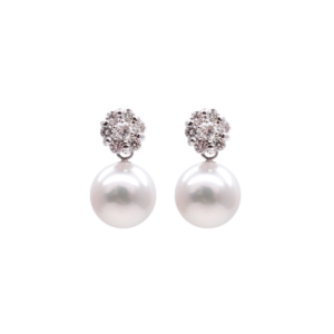 Akoya Pearl Diamond White Gold Earring E24