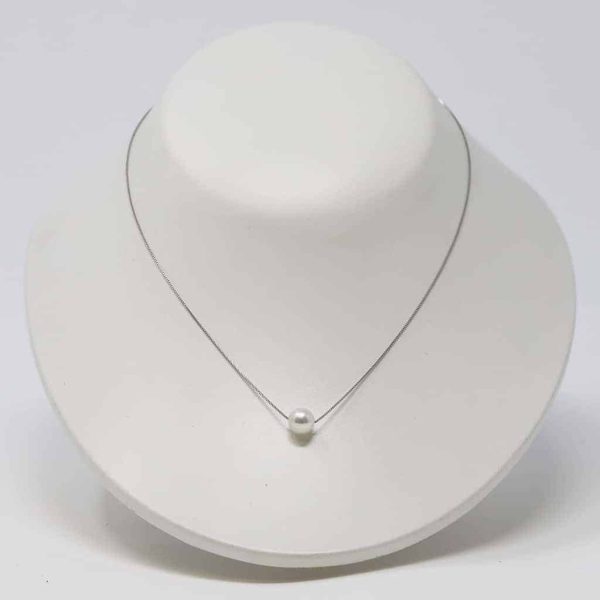 White Akoya Pearl White Gold Pendant (P16) - Image 4