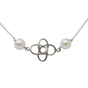 Yui White Akoya Pearl Silver '4-Leaf Clover' Pendant (P26)