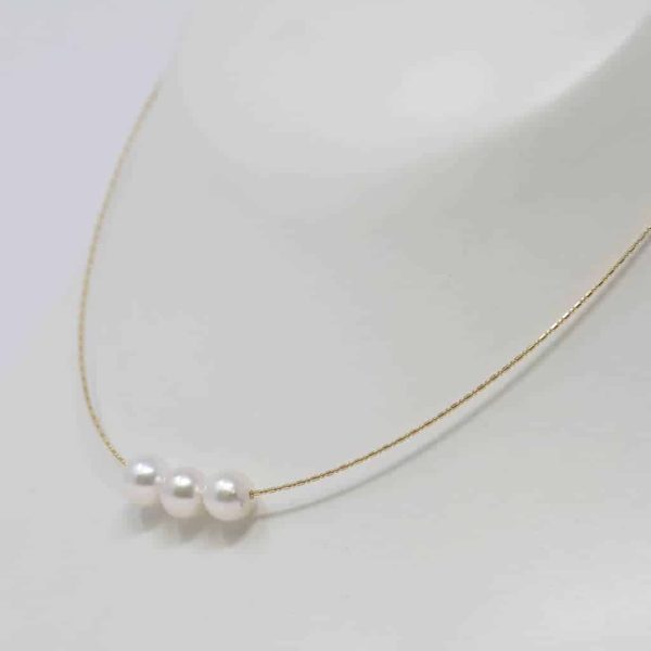 White Akoya Pearl Gold Pendant (P9) - Image 2