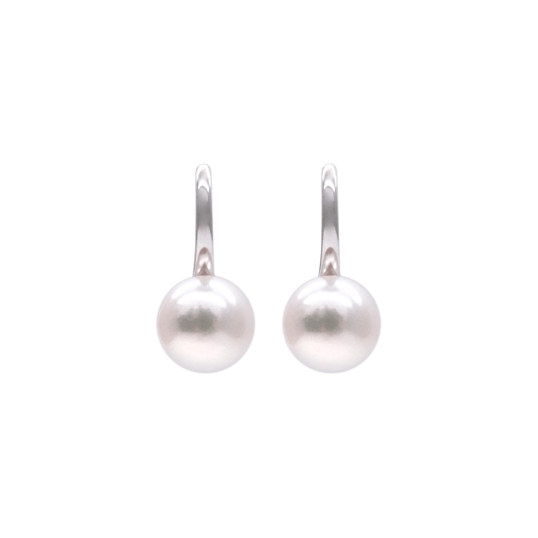 White Akoya Pearl White Gold Earrings (E47) - Image 3