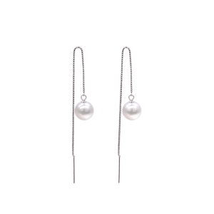 White Akoya Pearl Gold Earrings (E57)