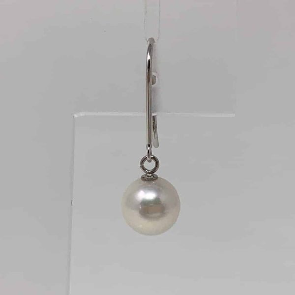 White Akoya Pearl White Gold Earrings (E61) - Image 7