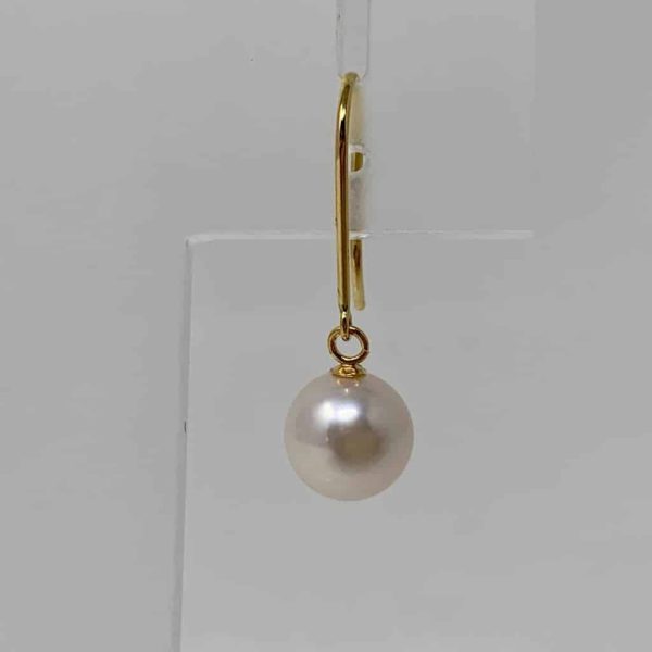 White Akoya Pearl White Gold Earrings (E61) - Image 4