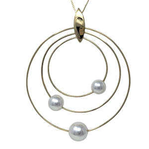 Shizuku White Akoya Pearl Gold Pendant (P32)