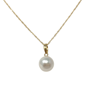 White Akoya Pearl Gold Pendant (P73)