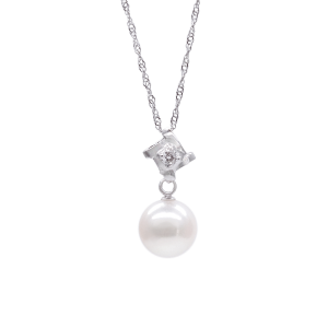 Akoya Pearl Diamond Gold Pendant P52