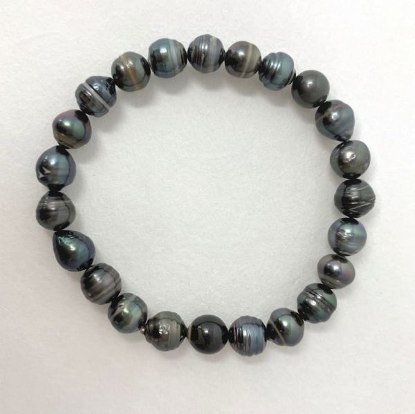 Black South Sea Baroque Pearl Strand Bracelet (BL20) - Image 4