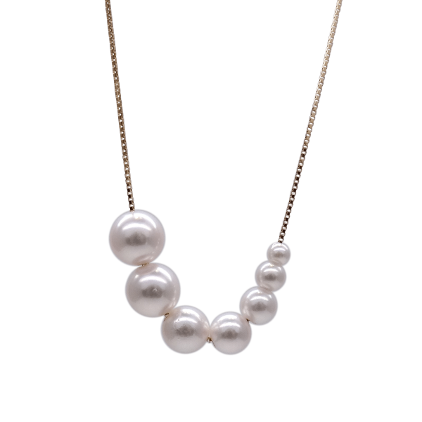 White Akoya Pearl Gold Pendant (P203)