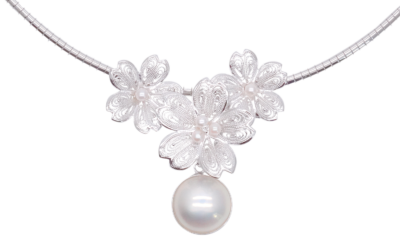 Rainbow Mabe White Akoya Pearl Silver Pendant (P208)