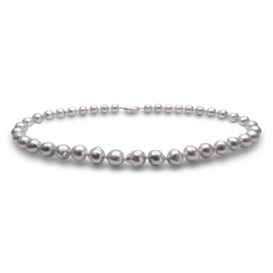 Grey Akoya Baroque Pearl Choker Strand Necklace (N112)