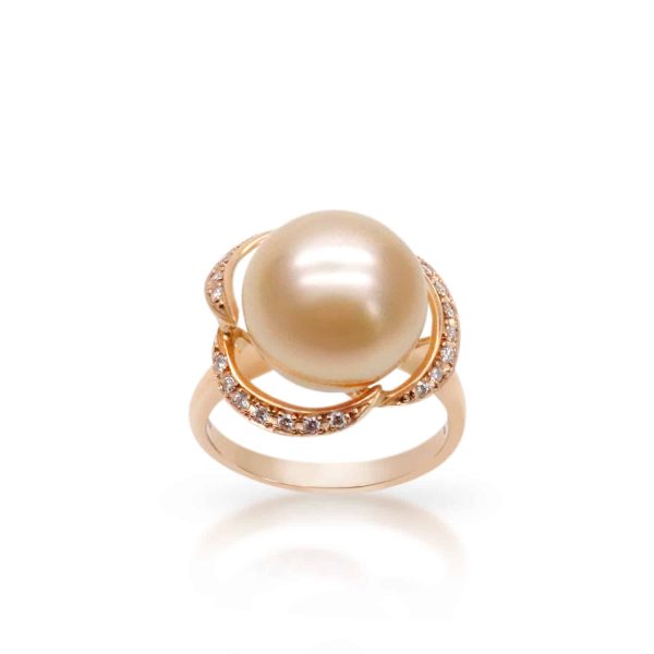 Gold South Sea Pearl Gold Diamond Ring (R55) - Image 2