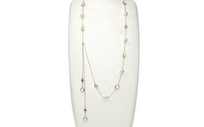 White Akoya Pearl Long Station Necklace (N125)