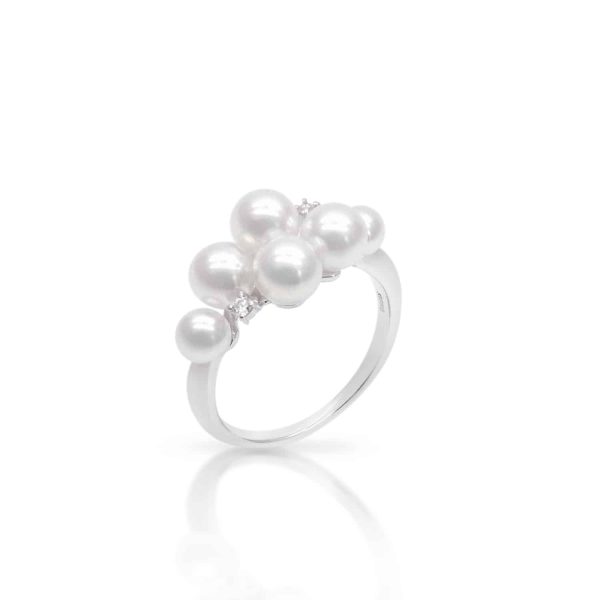 White Akoya Pearl Diamond Ring (R57) - Image 2