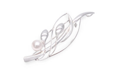 White Akoya Pearl Brooch Pin (B58)