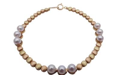 Classic White Akoya Pearl Gold Bracelet (BL57)