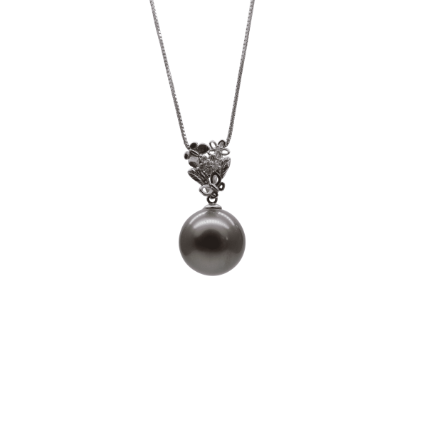 Black South Sea Pearl Diamond Pendant (P248)